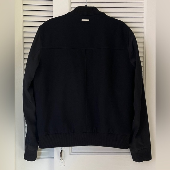 Michael Kors Men's Black Wool Blend Varsity Bomber Jacket Sz M - Picture 3 of 11